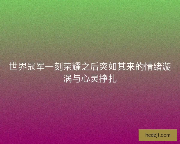 世界冠军一刻荣耀之后突如其来的情绪漩涡与心灵挣扎